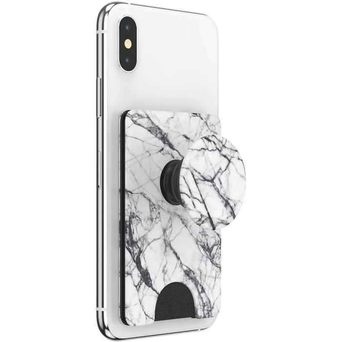 Bild 6, PopSockets PopSockets PopWallet+ Avtagbar Mobil Plånbok Dove White Marble - Teknikhallen.se