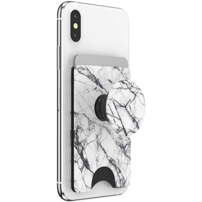 Bild 7, PopSockets PopSockets PopWallet+ Avtagbar Mobil Plånbok Dove White Marble - Teknikhallen.se