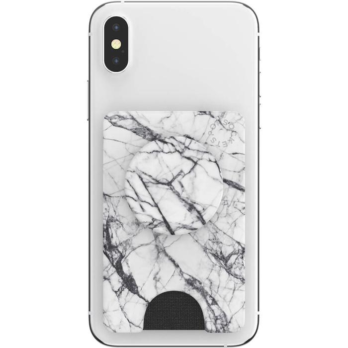 Bild 8, PopSockets PopSockets PopWallet+ Avtagbar Mobil Plånbok Dove White Marble - Teknikhallen.se