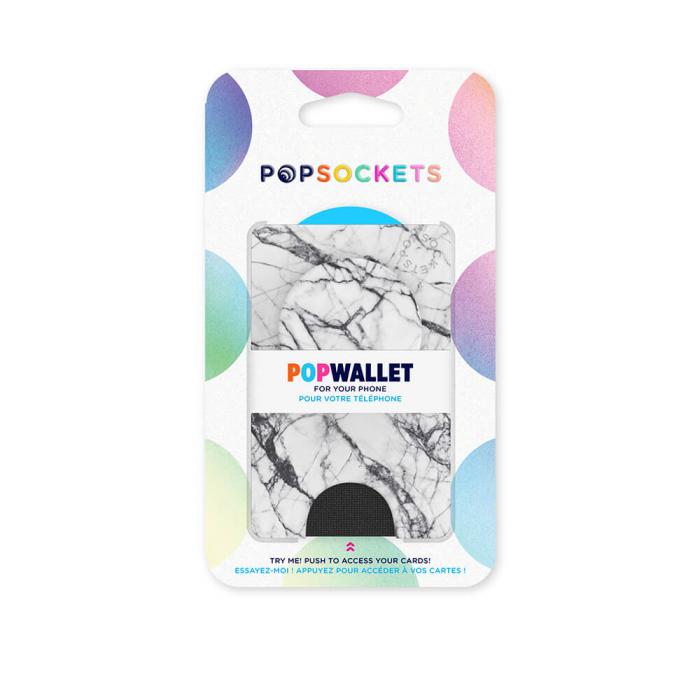 Bild 2, PopSockets PopSockets PopWallet+ Avtagbar Mobil Plånbok Dove White Marble - Teknikhallen.se