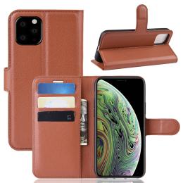  iPhone 11 Pro Fodral Litchi Läder Brun - Teknikhallen.se