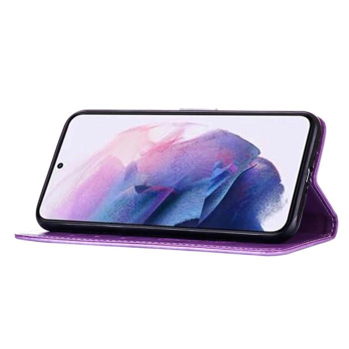 Bild 3,  Samsung Galaxy S23 Fodral Fjäril Tryck Lila - Teknikhallen.se