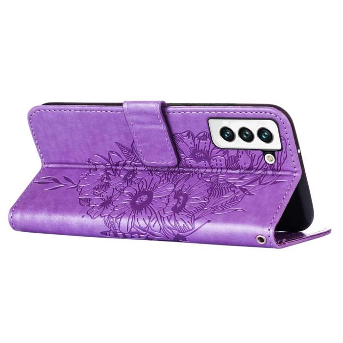 Bild 4,  Samsung Galaxy S23 Fodral Fjäril Tryck Lila - Teknikhallen.se