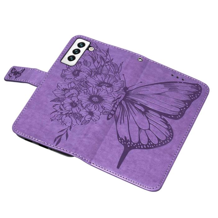Bild 6,  Samsung Galaxy S23 Fodral Fjäril Tryck Lila - Teknikhallen.se