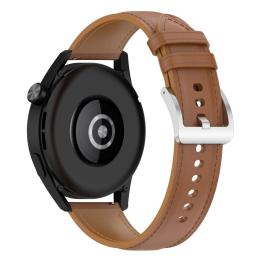  Äkta Läder Armband Smartwatch (22 mm) Brun - Teknikhallen.se