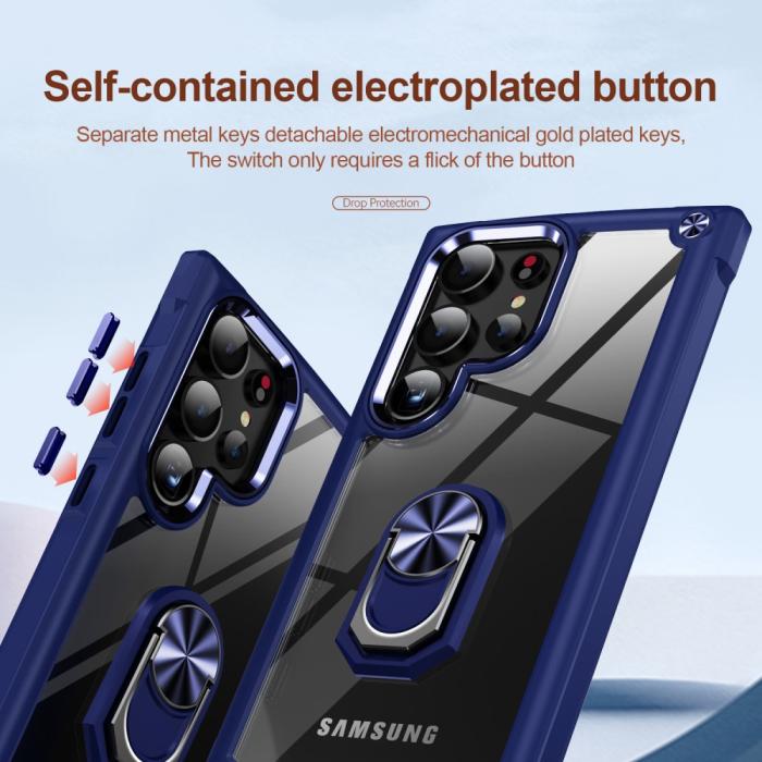 Bild 6,  Galaxy S24 Ultra Skal Shockproof Ring Hybrid Blå - Teknikhallen.se