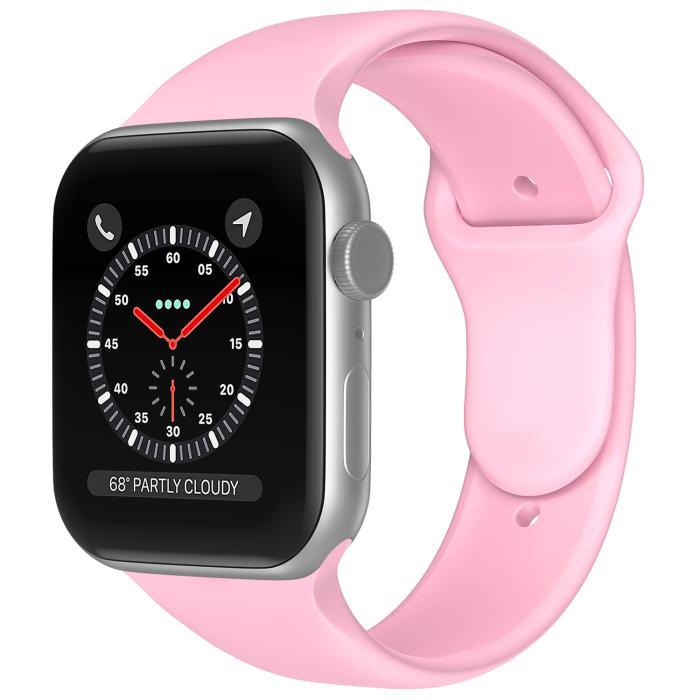 Bild 2, ColorPop Apple Watch 38/40/41/42 mm Silikon Armband (S/M) Ljus Rosa - Teknikhallen.se