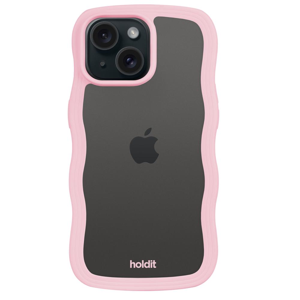 holdit holdit iPhone 15/14/13 Skal Wavy Pink Transparent - Teknikhallen.se