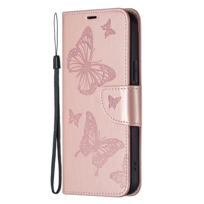 Bild 2,  Xiaomi 13 Lite 5G Fodral Med Fjäril Tryck Roséguld - Teknikhallen.se