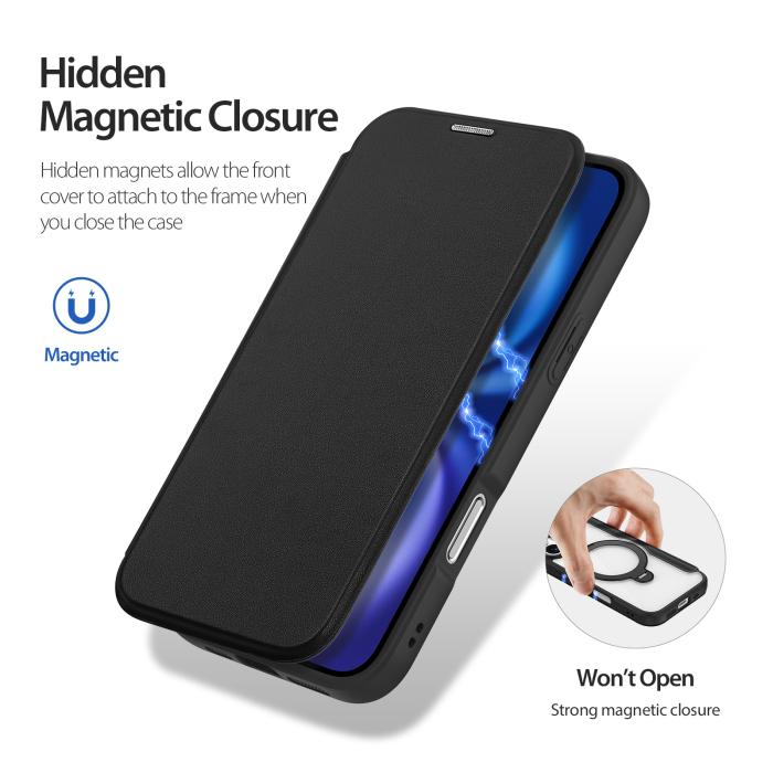 Bild 6, DUX DUCIS DUX DUCIS iPhone 17 Fodral MagSafe Kickstand Skin X Pro Svart - Teknikhallen.se