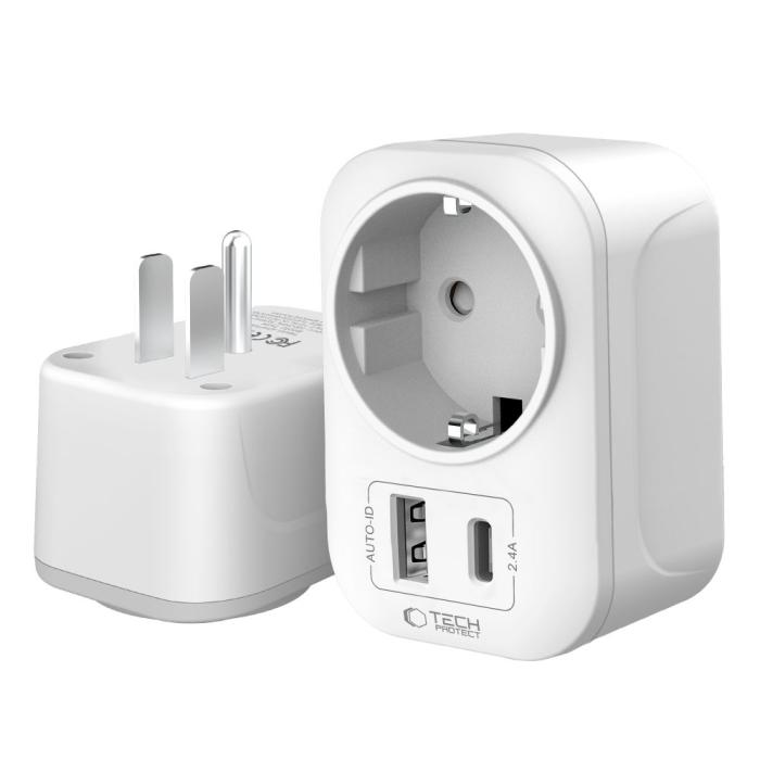 Bild 3, Tech-Protect Tech-Protect Reseadapter US Till EU Vit - Teknikhallen.se