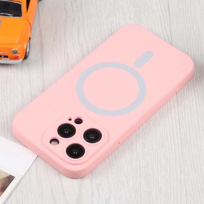 Bild 4,  iPhone 15 Pro Skal MagSafe Liquid Silikon Rosa - Teknikhallen.se