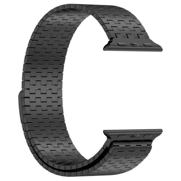 Bild 3,  Apple Watch 42/44/45/46/49 mm Armband Magnetisk Loop Svart - Teknikhallen.se