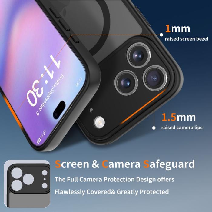 Bild 2, Tech-Protect Tech-Protect iPhone 17 Pro Max Skal MagSafe BasicMag Matt Svart - Teknikhallen.se