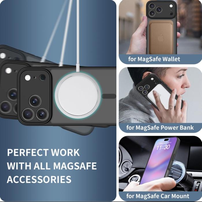 Bild 4, Tech-Protect Tech-Protect iPhone 17 Pro Max Skal MagSafe BasicMag Matt Svart - Teknikhallen.se