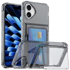  iPhone 16 Skal Kickstand Med Korth&aring;llare Tonad Svart - Teknikhallen.se