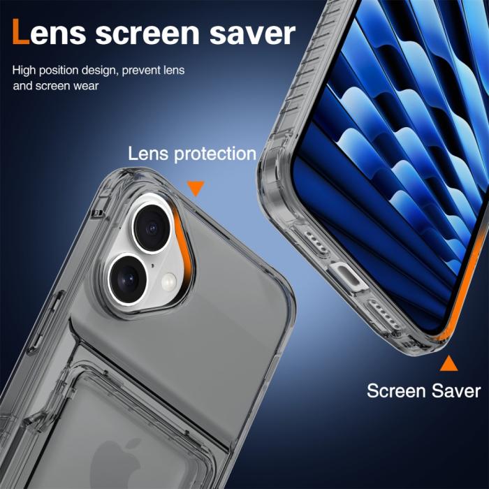 Bild 6,  iPhone 16 Skal Kickstand Med Korthållare Tonad Svart - Teknikhallen.se