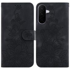  Samsung Galaxy A27 5G Fodral L&auml;der Blommor Svart - Teknikhallen.se
