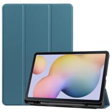  Samsung Galaxy Tab S7 / Tab S8 Fodral Tri-Fold Pennh&aring;llare M&ouml;rk Gr&ouml;n - Teknikhallen.se