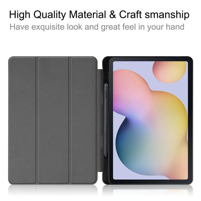 Bild 5,  Samsung Galaxy Tab S7 / Tab S8 Fodral Tri-Fold Pennhållare Mörk Grön - Teknikhallen.se