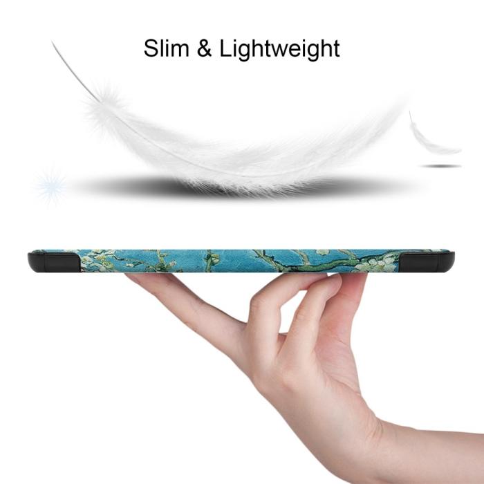 Bild 6,  Samsung Galaxy Tab S9 FE Fodral Tri-Fold Läder Peach Blossom - Teknikhallen.se