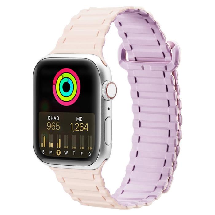Bild 2, DUX DUCIS DUX DUCIS Apple Watch 42/44/45/46/49 mm Armband Magnetisk Silikon - Teknikhallen.se