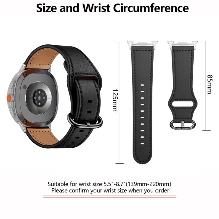 Bild 6, KALEBOL KALEBOL Galaxy Watch 8 46/44/40 mm Armband Äkta Läder - Teknikhallen.se