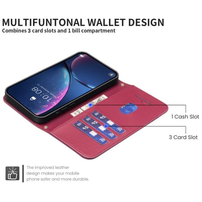 Bild 4,  Samsung Galaxy S25 Ultra Fodral Läder Rutor Röd - Teknikhallen.se