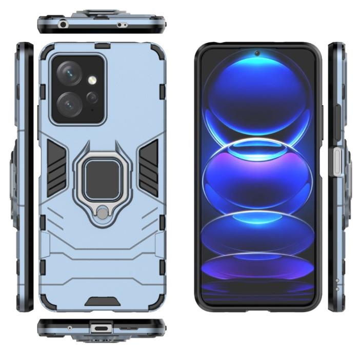 Bild 6,  Xiaomi Redmi Note 12 4G Skal Ring Hybrid Armor Blå - Teknikhallen.se