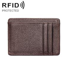  RFID Pl&aring;nbok Korth&aring;llare Litchi Textur Brun - Teknikhallen.se