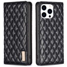  iPhone 16 Pro Fodral Diamond Flip L&auml;der Svart - Teknikhallen.se