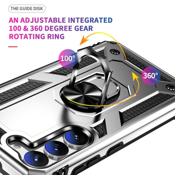 Bild 3,  Samsung Galaxy S23 Plus Skal Ring Shockproof Hybrid Silver - Teknikhallen.se