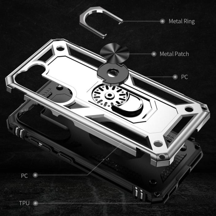 Bild 4,  Samsung Galaxy S23 Plus Skal Ring Shockproof Hybrid Silver - Teknikhallen.se