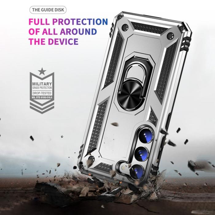Bild 5,  Samsung Galaxy S23 Plus Skal Ring Shockproof Hybrid Silver - Teknikhallen.se