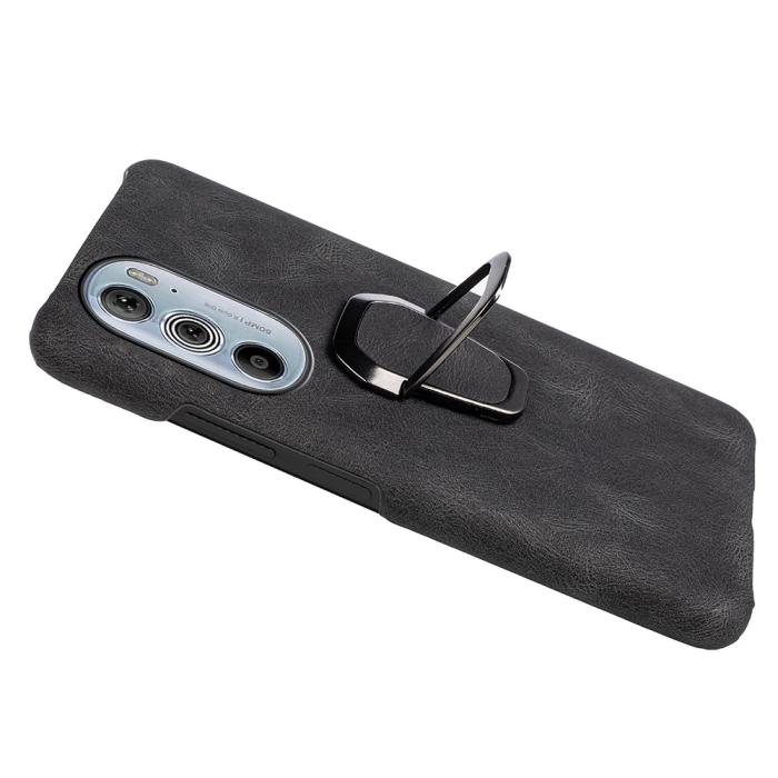 Bild 3,  Motorola Edge 30 Pro Skal Ring Läderbelagt Svart - Teknikhallen.se