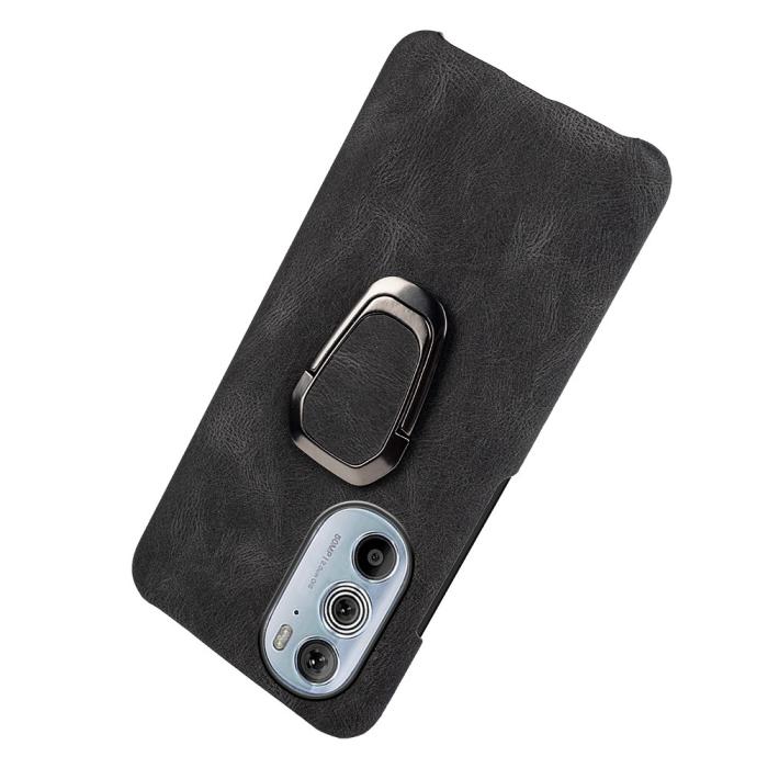 Bild 4,  Motorola Edge 30 Pro Skal Ring Läderbelagt Svart - Teknikhallen.se