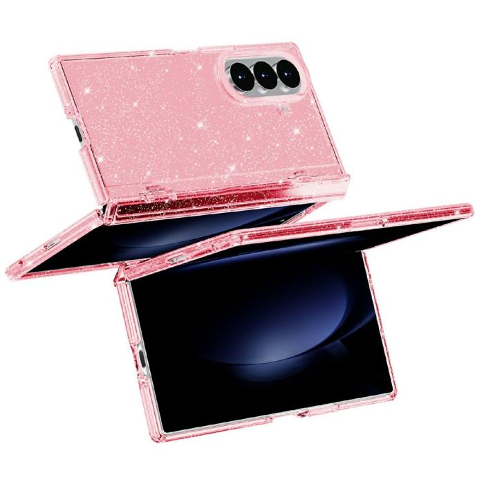 Bild 3,  Samsung Galaxy Z Fold 8 Ultra Skal Glitter TPU Rosa - Teknikhallen.se