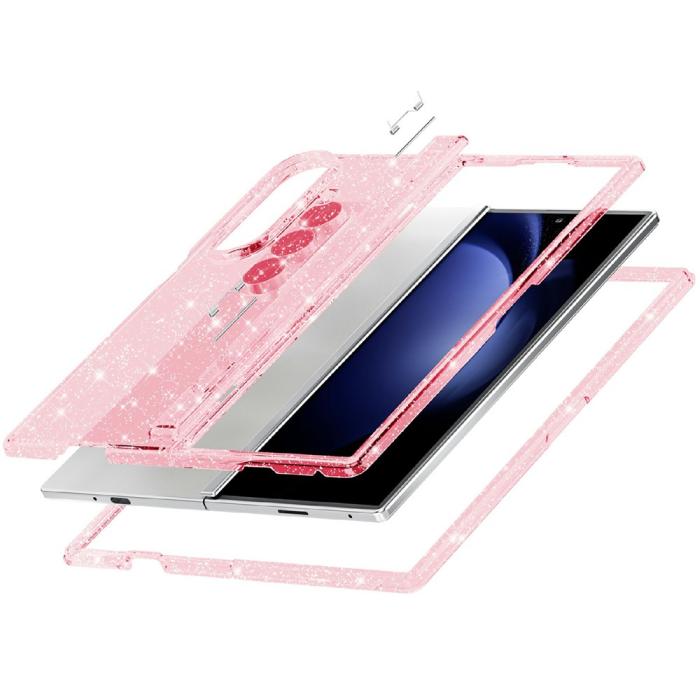 Bild 4,  Samsung Galaxy Z Fold 8 Ultra Skal Glitter TPU Rosa - Teknikhallen.se