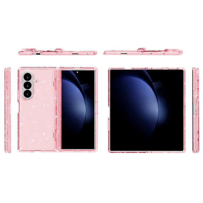 Bild 5,  Samsung Galaxy Z Fold 8 Ultra Skal Glitter TPU Rosa - Teknikhallen.se