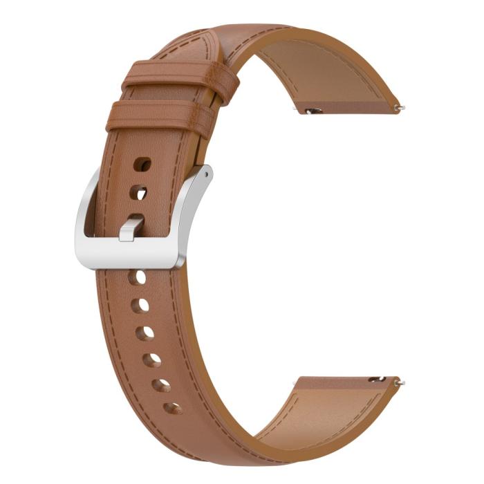 Bild 3,  Äkta Läder Armband Smartwatch (22 mm) Brun - Teknikhallen.se