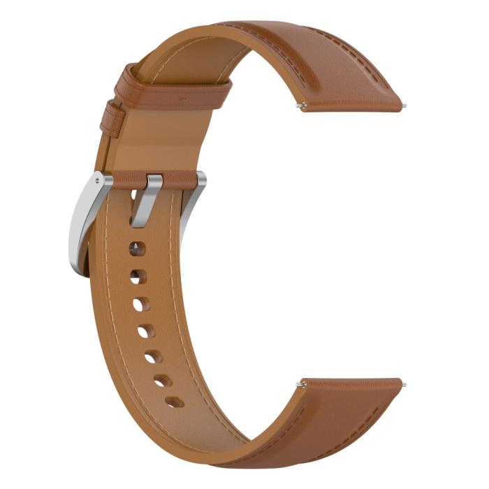 Bild 4,  Äkta Läder Armband Smartwatch (22 mm) Brun - Teknikhallen.se