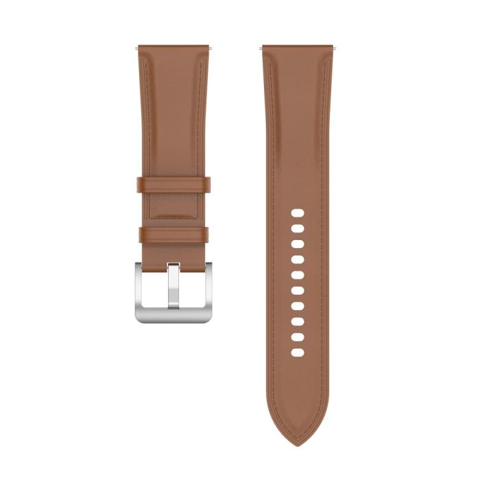 Bild 5,  Äkta Läder Armband Smartwatch (22 mm) Brun - Teknikhallen.se