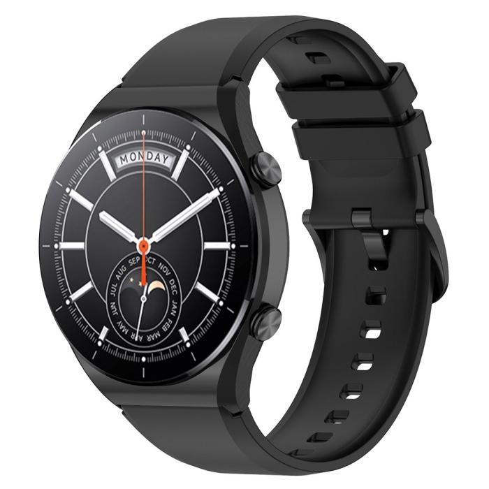 Bild 2,  Silikon Armband Smartwatch (22 mm) Svart - Teknikhallen.se