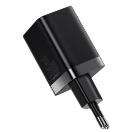 BASEUS Baseus 30W Super Pro USB-C / USB-A PD QC Väggladdare Svart - Teknikhallen.se