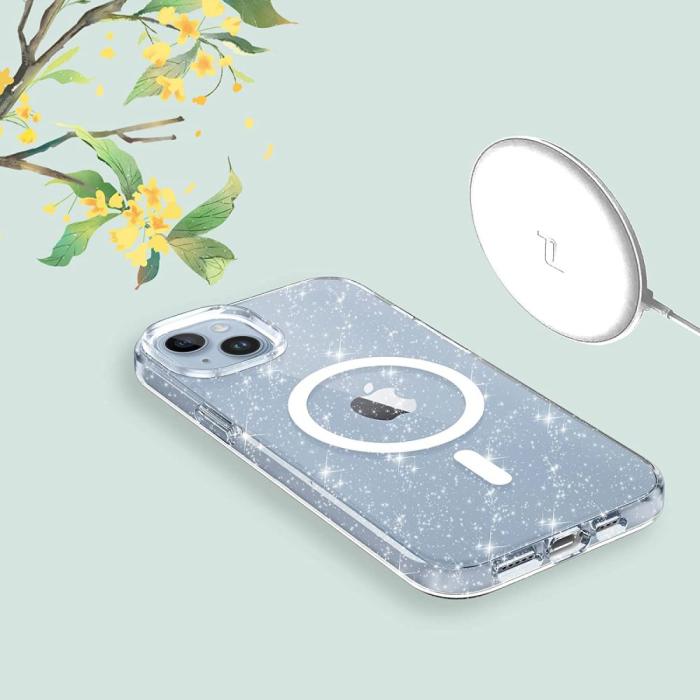 Bild 4, Tech-Protect Tech-Protect iPhone 14 / 13 Skal MagSafe FlexAir Hybrid Glitter - Teknikhallen.se