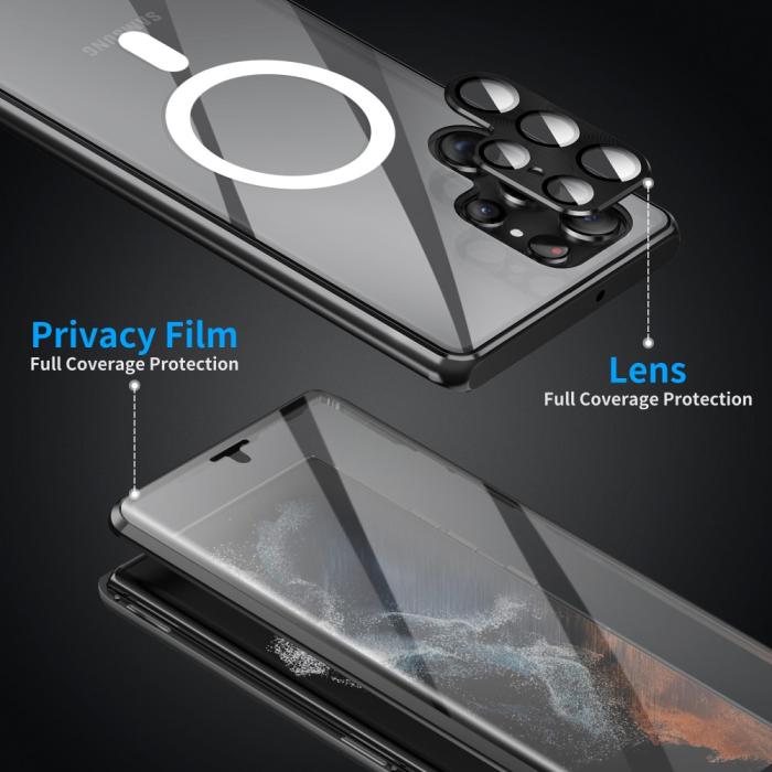 Bild 6,  Galaxy S24 Ultra Skal MagSafe 360 Hybrid Härdat Glas Svart - Teknikhallen.se