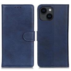  iPhone 15 Plus Fodral Solid L&auml;der Bl&aring; - Teknikhallen.se