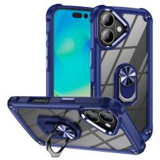  iPhone 16 Skal Shockproof Ring Hybrid Bl&aring; - Teknikhallen.se