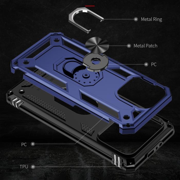 Bild 5,  iPhone 15 Pro Max Skal Shockproof Armor Ring Blå - Teknikhallen.se