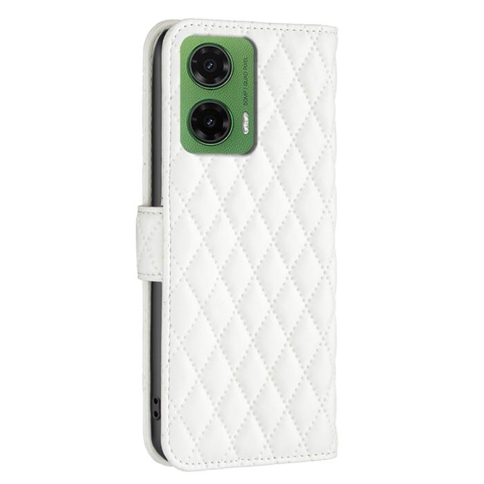 Bild 6,  Motorola Moto G35 5G Fodral Diamond Läder Vit - Teknikhallen.se